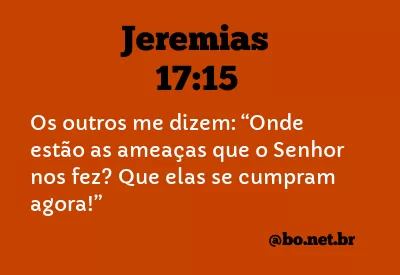 Jeremias 17:15 NTLH
