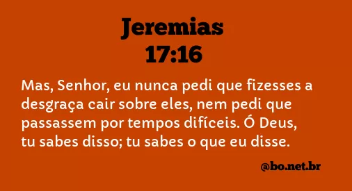 Jeremias 17:16 NTLH