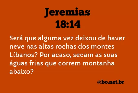 Jeremias 18:14 NTLH