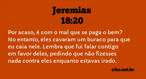 Jeremias 18:20 NTLH