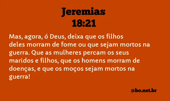 Jeremias 18:21 NTLH