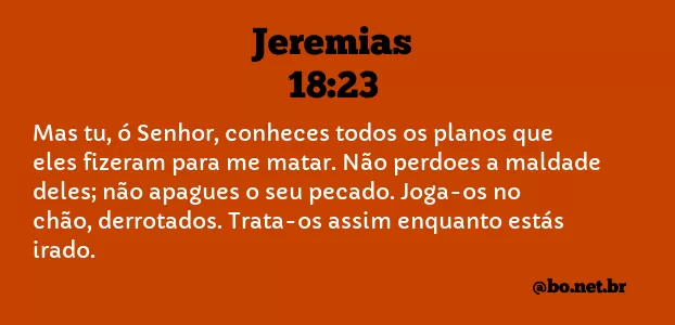 Jeremias 18:23 NTLH