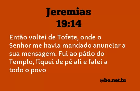 Jeremias 19:14 NTLH