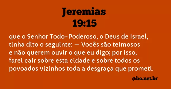 Jeremias 19:15 NTLH