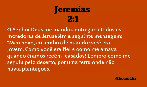 Jeremias 2:1 NTLH