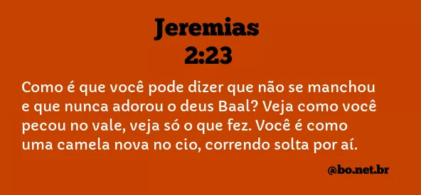 Jeremias 2:23 NTLH