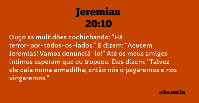 Jeremias 20:10 NTLH