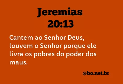 Jeremias 20:13 NTLH