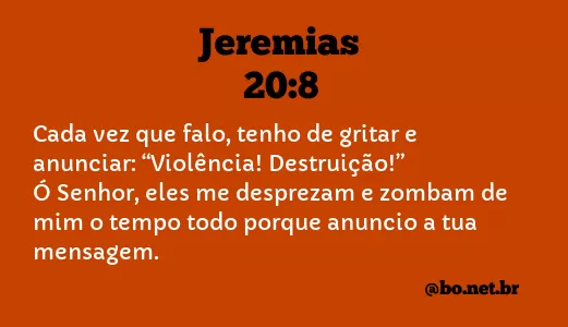 Jeremias 20:8 NTLH