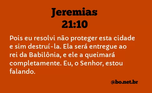 Jeremias 21:10 NTLH