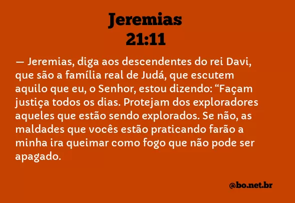 Jeremias 21:11 NTLH