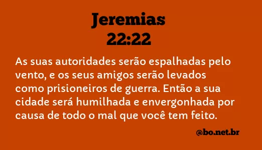 Jeremias 22:22 NTLH