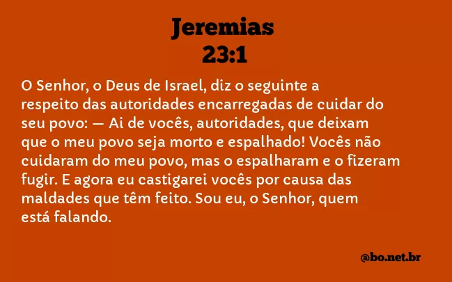 Jeremias 23:1 NTLH
