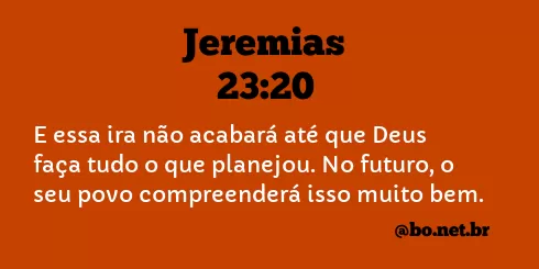 Jeremias 23:20 NTLH