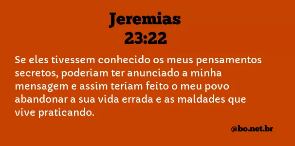 Jeremias 23:22 NTLH