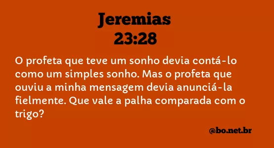 Jeremias 23:28 NTLH
