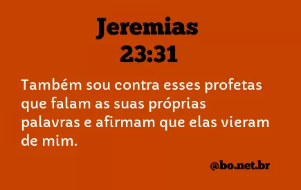 Jeremias 23:31 NTLH