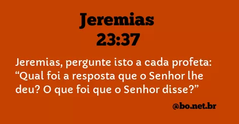 Jeremias 23:37 NTLH