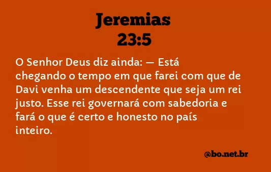 Jeremias 23:5 NTLH