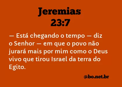 Jeremias 23:7 NTLH