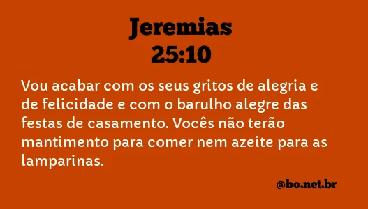 Jeremias 25:10 NTLH