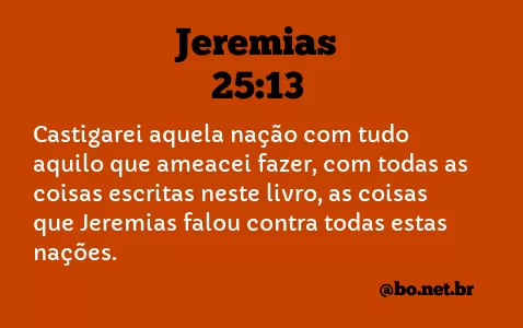 Jeremias 25:13 NTLH