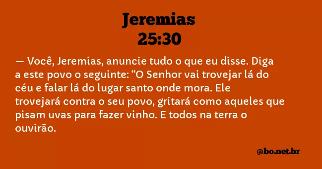 Jeremias 25:30 NTLH