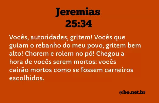 Jeremias 25:34 NTLH