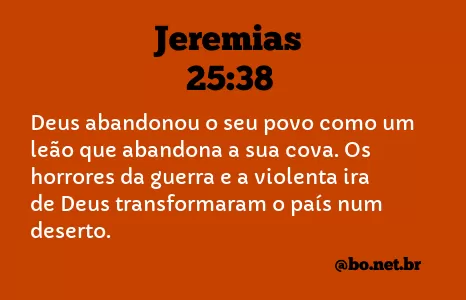 Jeremias 25:38 NTLH