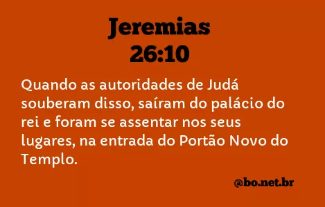 Jeremias 26:10 NTLH