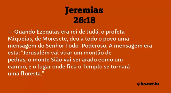 Jeremias 26:18 NTLH