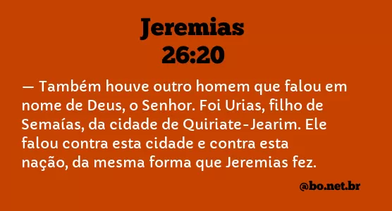 Jeremias 26:20 NTLH