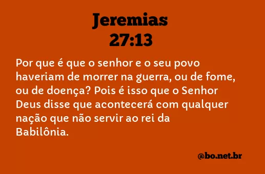Jeremias 27:13 NTLH