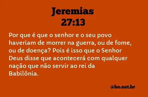 Jeremias 27:13 NTLH