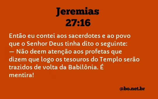 Jeremias 27:16 NTLH