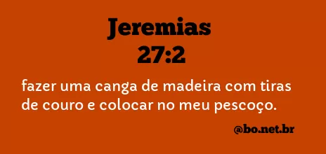 Jeremias 27:2 NTLH