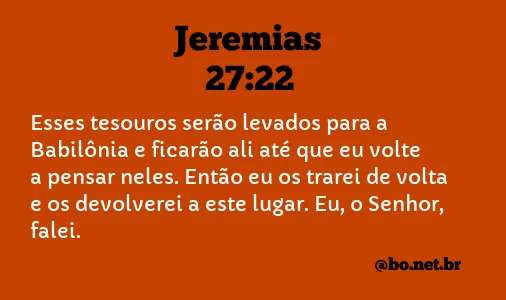 Jeremias 27:22 NTLH