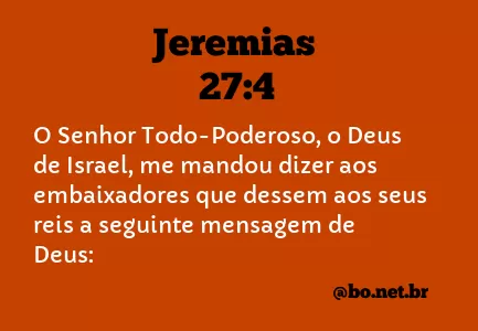 Jeremias 27:4 NTLH