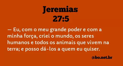 Jeremias 27:5 NTLH