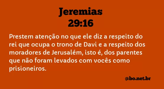 Jeremias 29:16 NTLH
