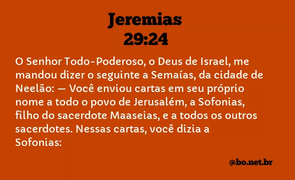 Jeremias 29:24 NTLH