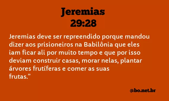 Jeremias 29:28 NTLH