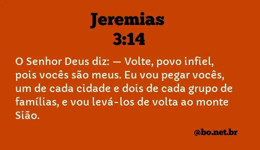 Jeremias 3:14 NTLH