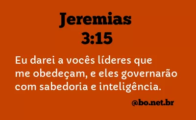 Jeremias 3:15 NTLH