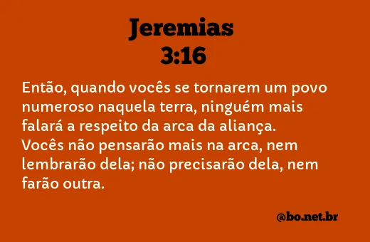 Jeremias 3:16 NTLH