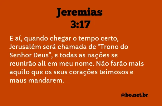 Jeremias 3:17 NTLH