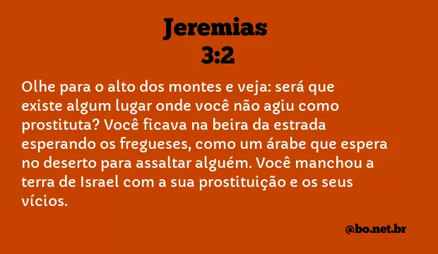 Jeremias 3:2 NTLH