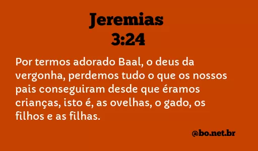 Jeremias 3:24 NTLH