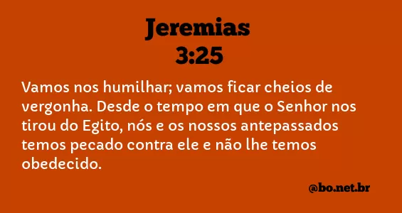 Jeremias 3:25 NTLH