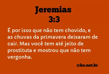 Jeremias 3:3 NTLH